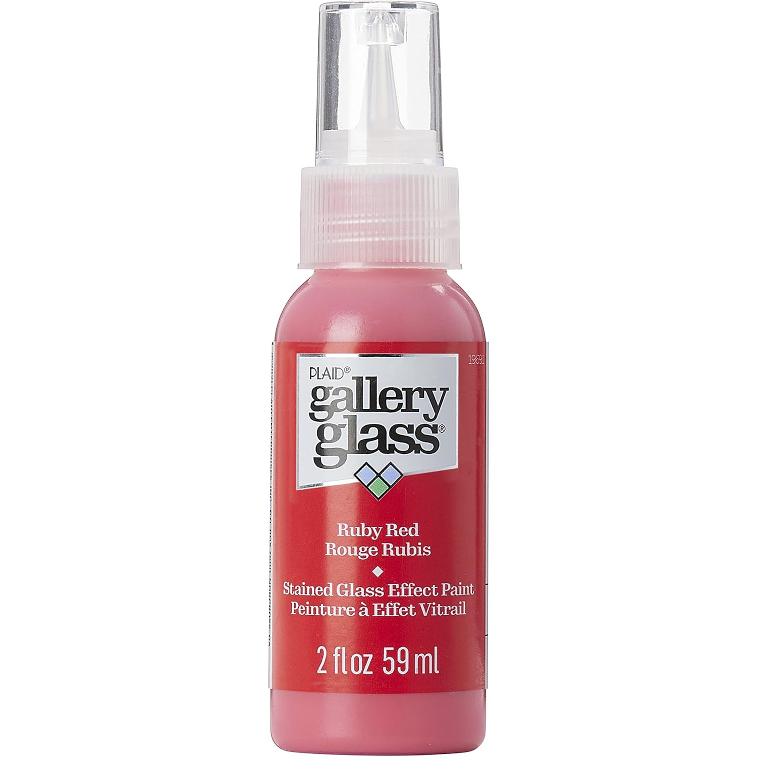 Gallery Glass, Ruby Red Stained Glass 2 fl oz Brilliant Smooth Finish Paint, Perfect for Easy to Apply DIY Arts and Crafts, 19691