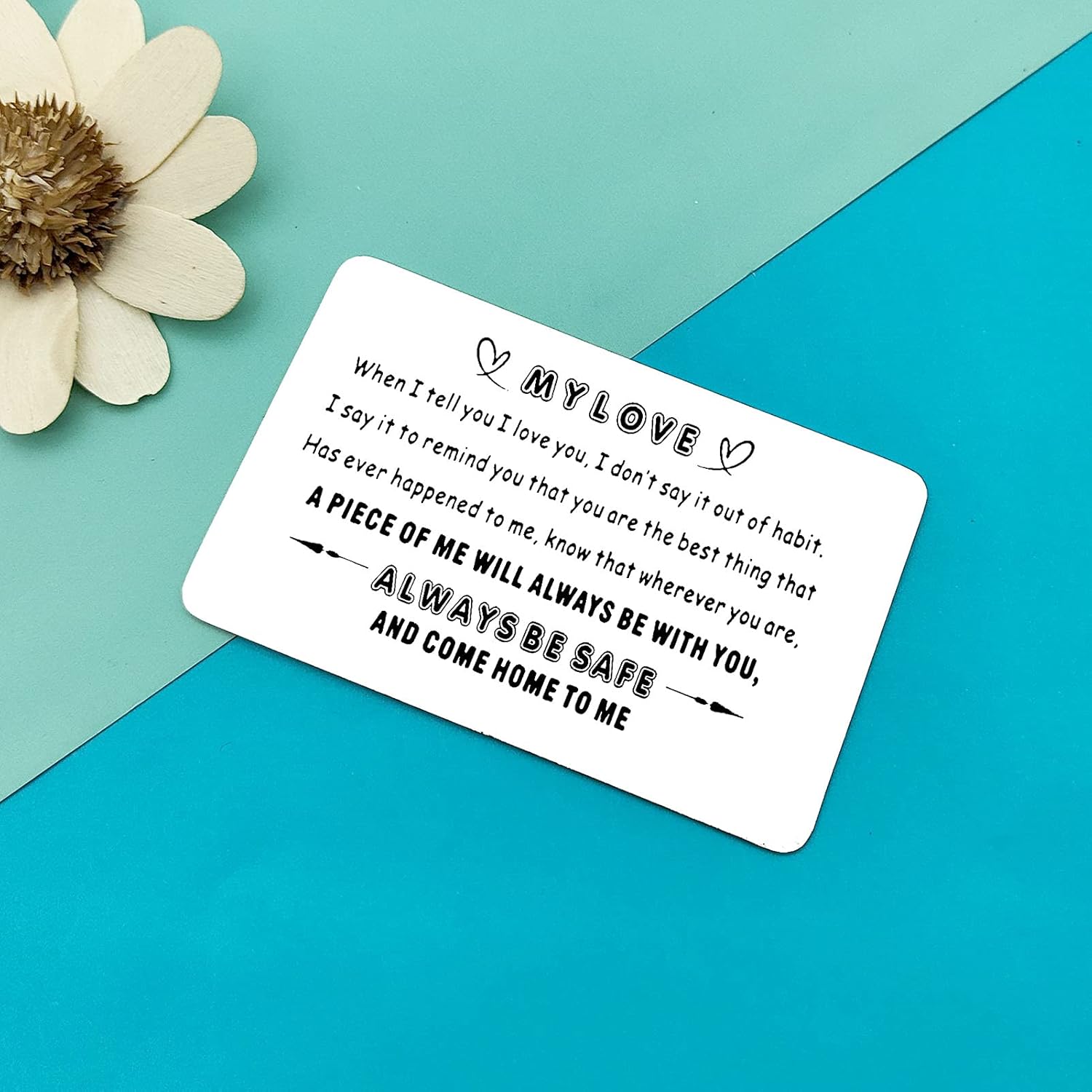 Anniversary Card Gift For Men Him Metal Wallet Card For Husband Boyfriend Be Safe Come Home To Me Reminder Love Note Gift Valentines Day Birthday Gift Deployment Gift Long Distance Relationship Gift