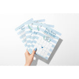 Elephant Boy Baby Shower Games - Bingo, Find The Guest, The Price Is Right, Who Knows Mommy Best - 25 Games Each, Printed Front And Back, 1 Game Per Side