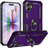 iPhone 17 Case iPhone 18 Case with Screen Protector and Built-in Kickstand Purple Full Body Cover