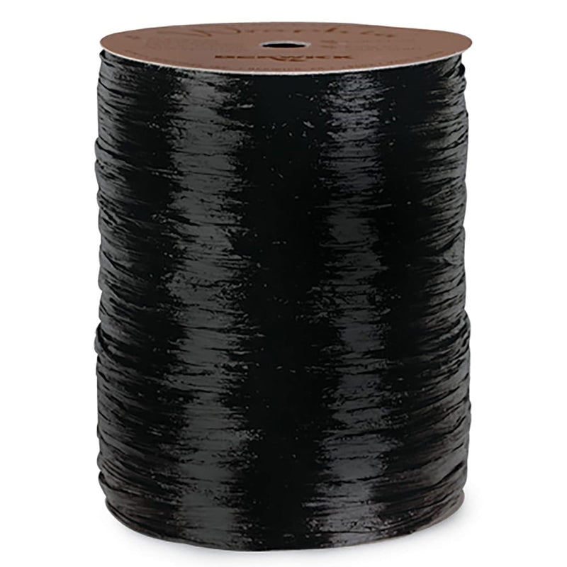 Matte Raffia Ribbon Roll 100 Yards For Kraft Packaging And Decoration (Black)