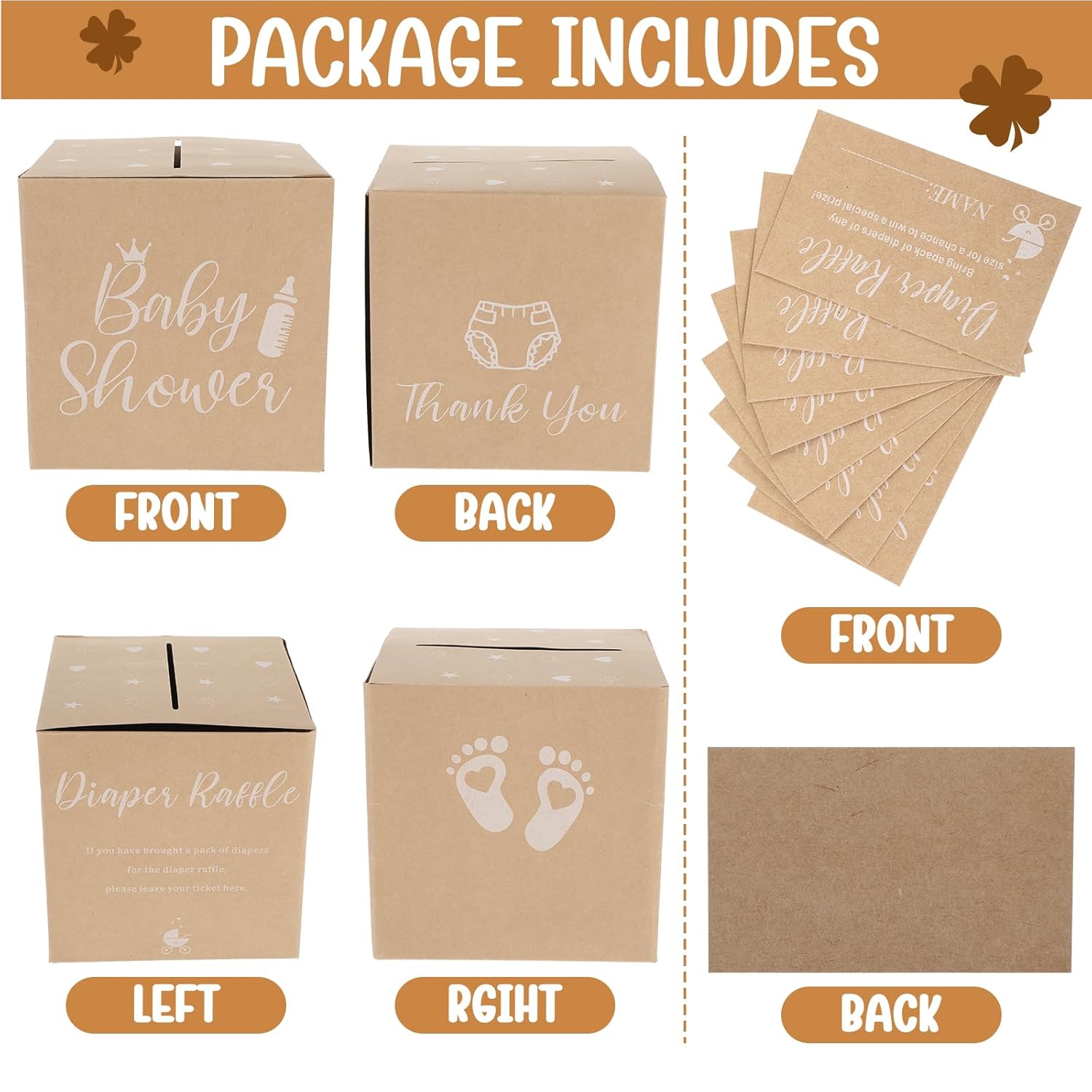 20 Diaper Raffle Tickets With Raffle Card Box For Gender Reveal Party Hearty Baby Shower Games Babys Shower Party Decoration Table Centerpiece - Baby Showers Ideas
