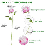 Artificial Flowers Roses Touch Fake Rose Bouquet Flower Stem Fo Wedding Centerpieces Diy Wreath Home Decorations Silk Roses Fo Mothers Party Fake Outdoor Flowers Decor 19.6"(Deep Pink 50Pcs)