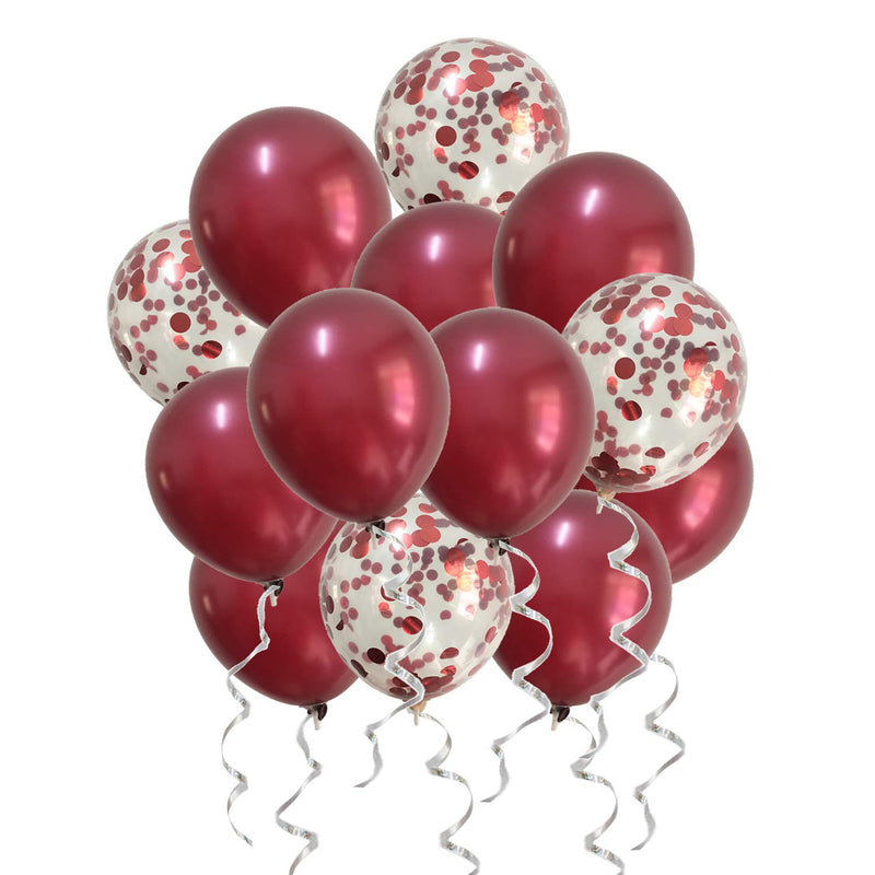 Burgundy Balloons Confetti Balloons Red For Wedding Bridal Shower Birt