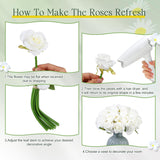 360 Pcs 30 Bouquets Artificial Roses Flowers Bulk Fake Roses Flower Bouquets Realistic Silk Faux Rose With Stems For Wedding Home Table Party Decorations(White)