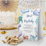 Don'T Say Baby Baby Shower Game, Under The Sea Baby Shower Decoration, Ocean Don'T Say Baby Sign, Fun Baby Shower Games, Clothespins For Baby Shower-Dsba02