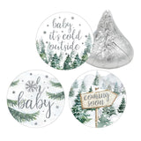 Baby It'S Cold Outside Baby Shower Chocolate Kisses Party Favor Candy Stickers, Winter Wonderland Shower - 180 Count