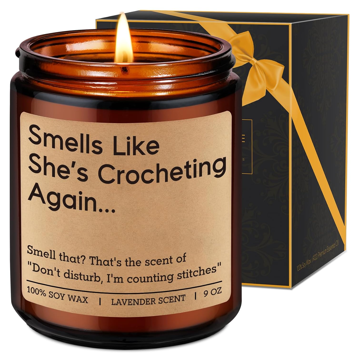 Candle Crochet Gifts For Women, Funny Gifts For Crocheters Knitters Crochet Lovers, Cool Ideas For People Who Crocheted - Valentines Day Birthday Crocheting Presents For Knitting Crafter