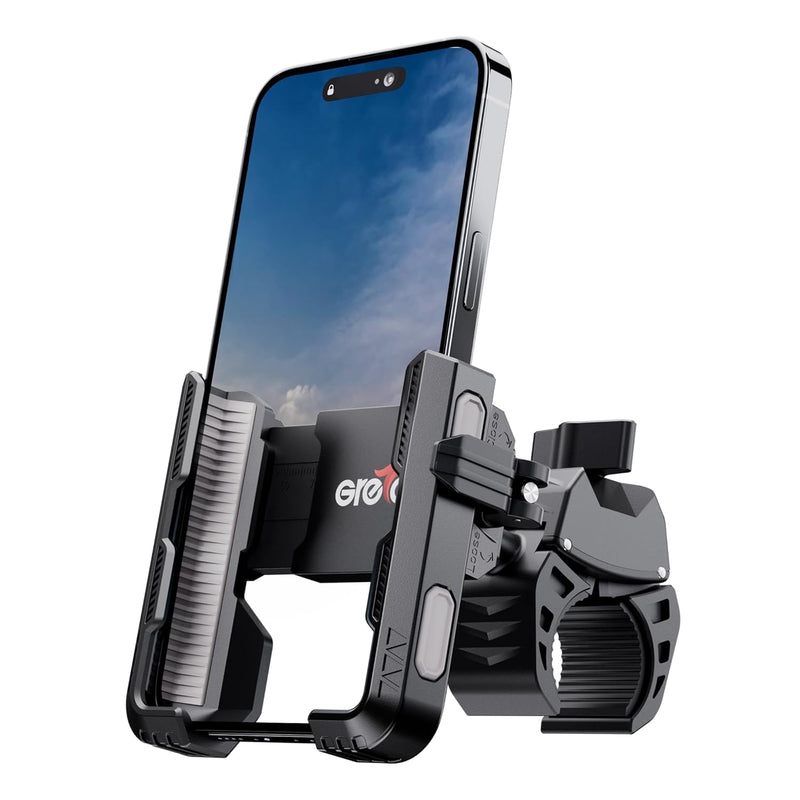 Bike Phone Mount, 360° Handlebar Holder for 4.5-7" Phones, Camera Friendly