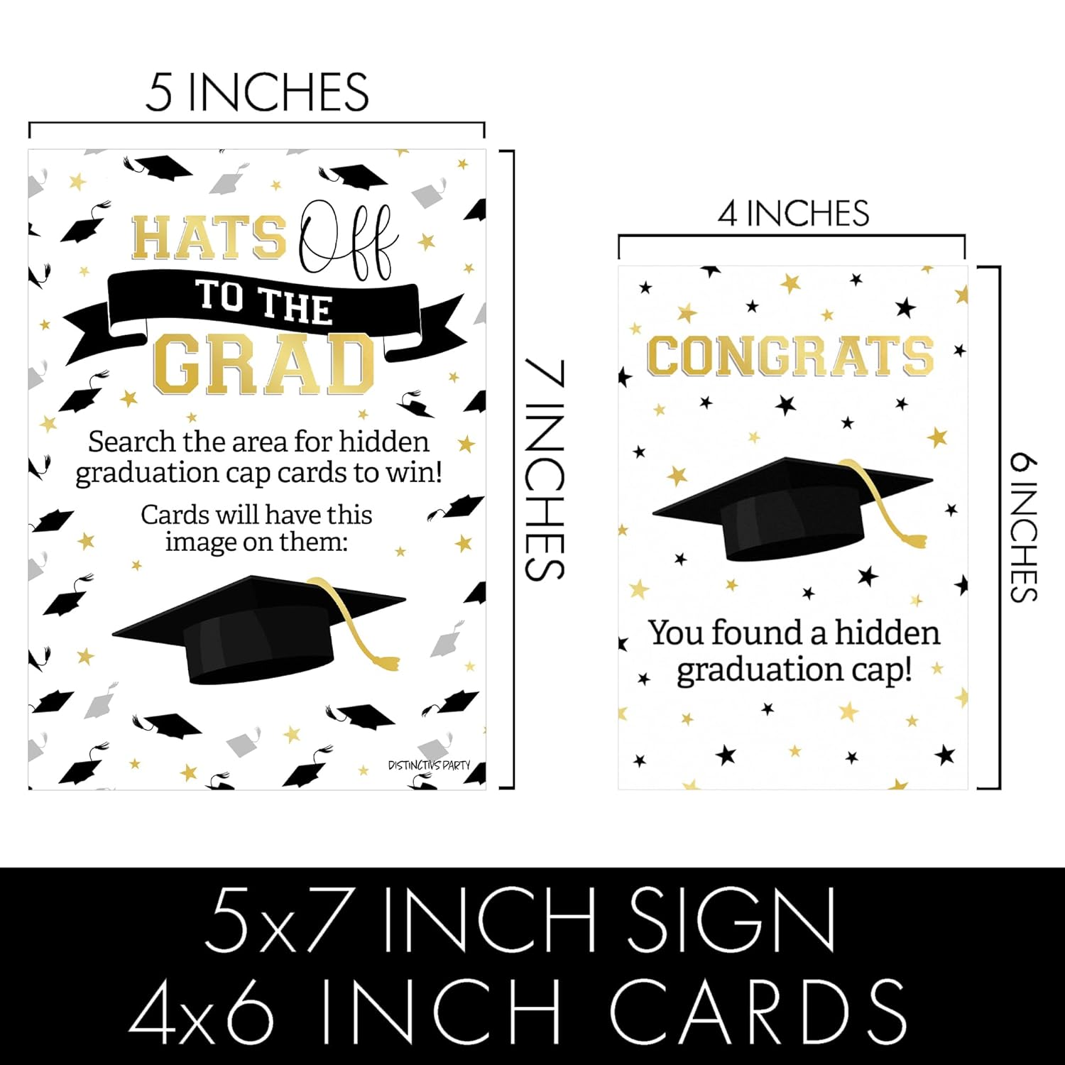 Grad Game Scavenger Hunt, Graduation Party Games - Class Of 2025 Party Idea - 1 Freestanding Sign And 10 Cards To Hide