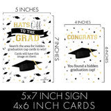 Grad Game Scavenger Hunt, Graduation Party Games - Class Of 2025 Party Idea - 1 Freestanding Sign And 10 Cards To Hide