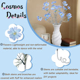 4Pcs 24Inch Light Blue Cosmos Branches Artificial Flowers,Light Blue Fake Flowers, Vase Decor Flowers, For Home Decoration Artificial Flowers