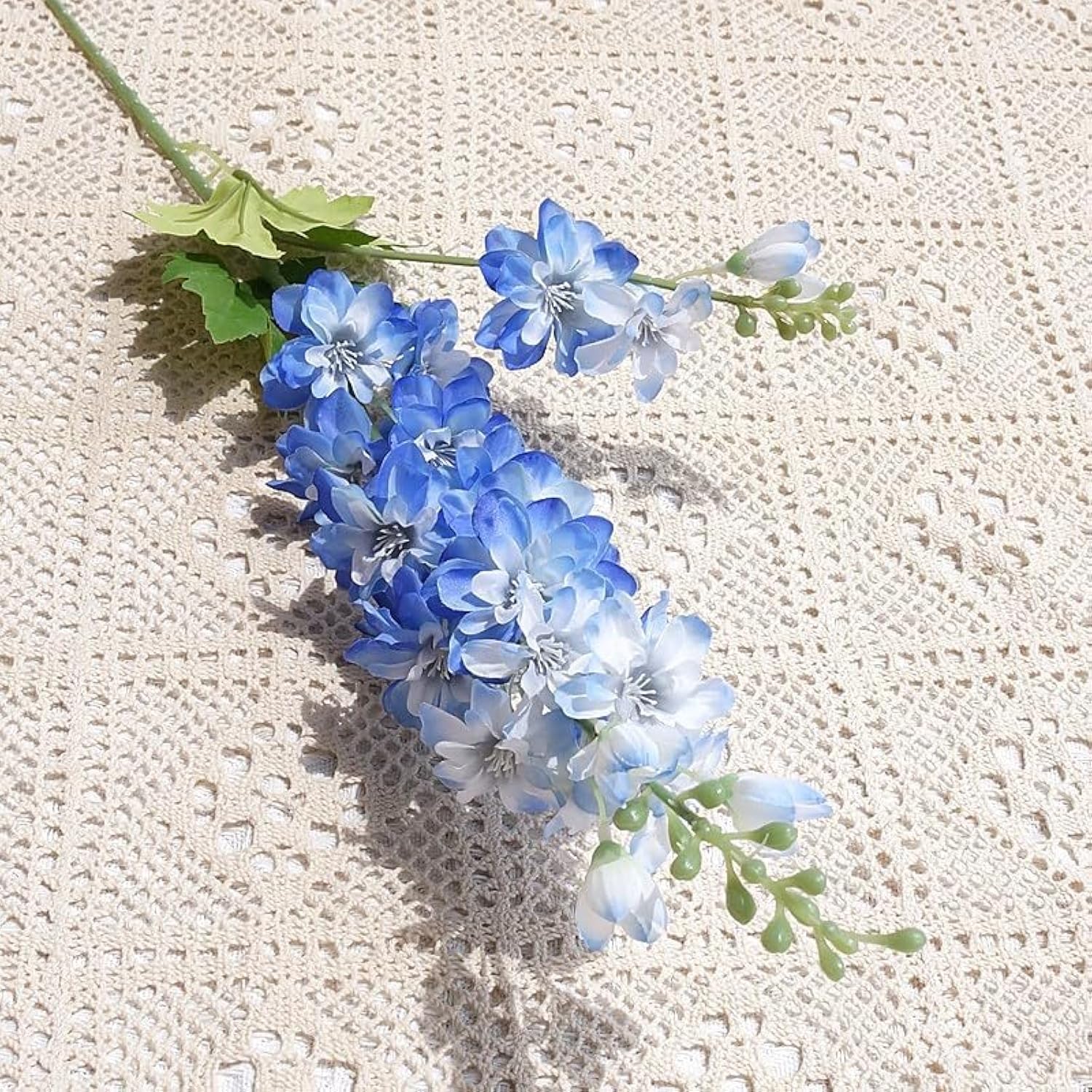 4Pcs Blue Flowers Artificial For Decoration,33'' Artificial Delphinium Flowers Long Stem Silk Flowers For Home Decor Indoor Weddings Party Centerpieces