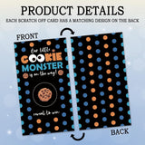32 Pcs Cookie Theme Scratch Off Cards, Our Little Cookie Monster Is On The Way Scratch Off Tickets, Baby Shower Prize Raffle Tickets, Funny Birthday Party Cards Supplies For Family Friend