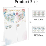 Baby Gender Reveal Board With Stand, 60 Elephant Boy And Girl Stickers For Party Guests?He Or She, Cast Your Vote Guess Game, Gender Reveal Party Centerpiece Decorations