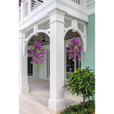 2Pcs Artificial Bougainvillea Flowers For Outdoors 25.6Inch Dark Purple Bougainvillea Hanging Flowers Fake Triangle Plum Vine Flower For Home Porch Garden Patio Yard(Dark Purple)