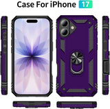 iPhone 17 Case iPhone 18 Case with Screen Protector and Built-in Kickstand Purple Full Body Cover