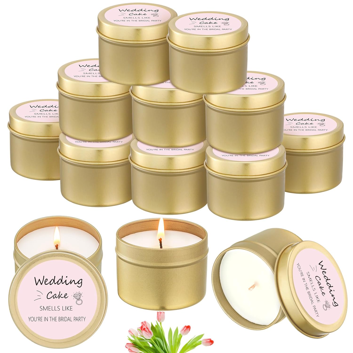 8 Pcs Bridesmaid Proposal Gifts Smells Like You'Re In The Bridal Party Candles Bridesmaid Gifts Natural Soy Wax Candles For Best Friends(Pink,Classic)
