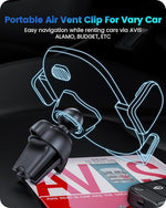 Car Phone Holder with Strong Suction Cup & Air Vent Clip, 360° Mount for iPhone