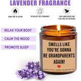 Smells Like You'Re Gonna Be Grandparents Again Pregnancy Announcement Candle - Lavender Scented Soy Wax Candle - 8Oz Jar - 50 Hour Burn Time