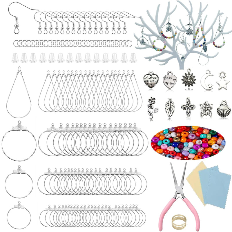 755Pcs Beading Hoop Earrings For Jewelry Making,With Earring Finding Teardrop