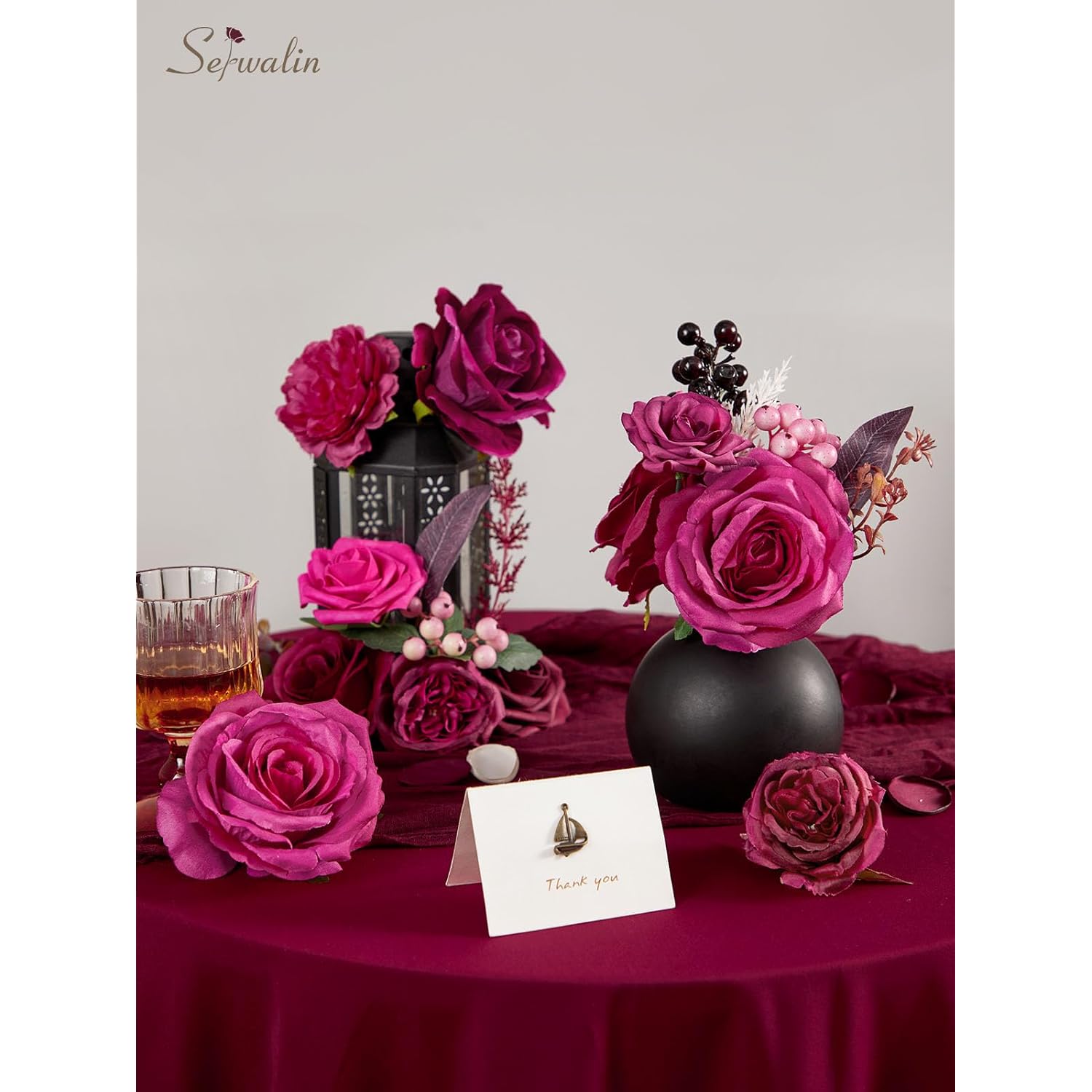 Artificial Flowers Dark Magenta Hot Pink Fake Wedding Flowers Silk Flowers Faux Cake Flowers For Diy Wedding Bouquets Centerpieces Home Decorations Baby Shower Floral Arrangements