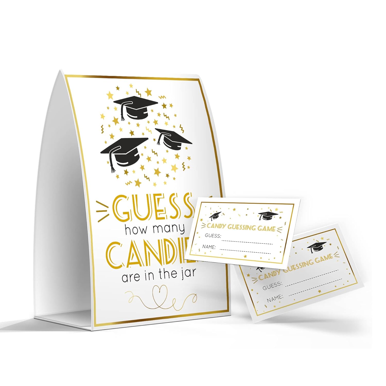 Graduation Party Game, How Many Candies Are In The Jar-1 Sign + 50 Cards, Graduation Decorations, Graduation Party Game, Grad Party Idea - 01