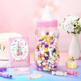 Baby Shower Games 15'' Giant Plastic Bottles Guess How Many Baby Shower Games Large Bottle With Sign 50 Guessing Cards For Gender Reveal Party Favors(Pink)