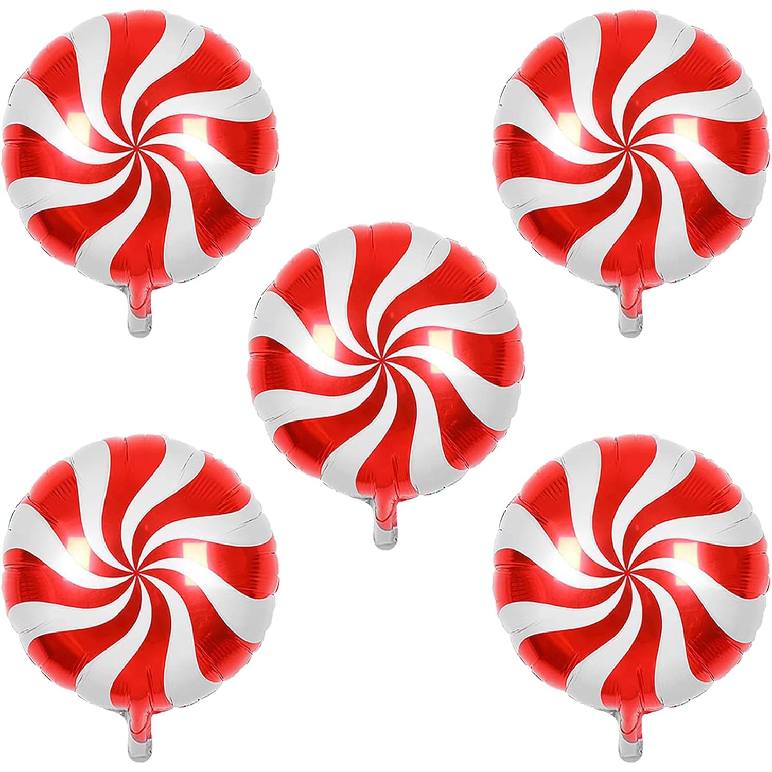 10Pcs Christmas Balloons Decorations Large Gingerbread Man Helium Balloons Red Candy Foil Mylar Balloons For Winter Themed Christmas Holiday Birthday Baby Shower Party Decorations Supplies