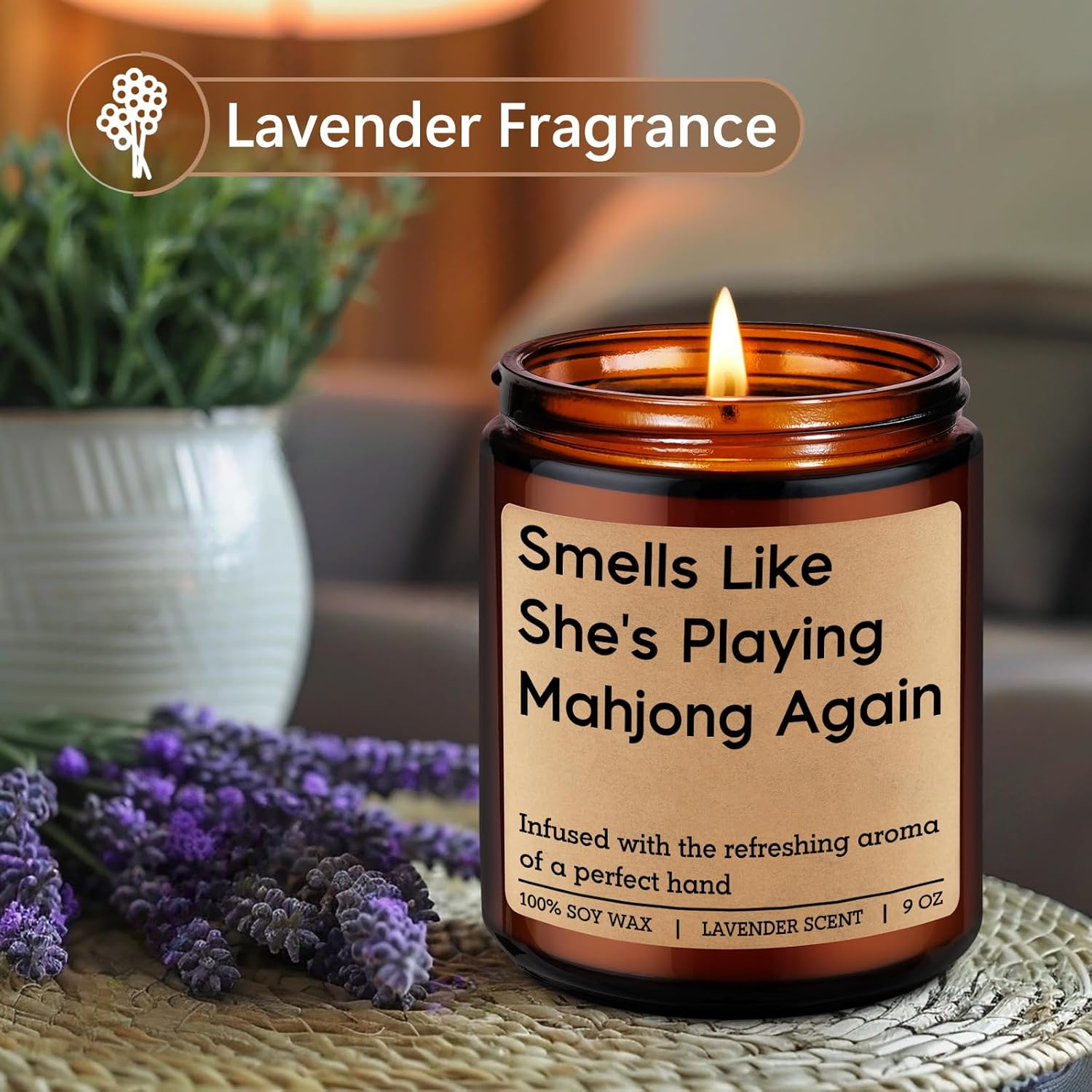 Funny Playing Mahjong Candle, Mahjong Gifts For Women - Mah Jongg Accessories, Gifts For Mahjongg Players & Lovers - Mahjongg Party Supplies, Birthday Decorations For Friend, Hostess, Mom, Girls
