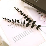 26Pcs Black Artificial Eucalyptus Stems Faux Halloween Flowers Eucalyptuses Home Decor (26, Black)