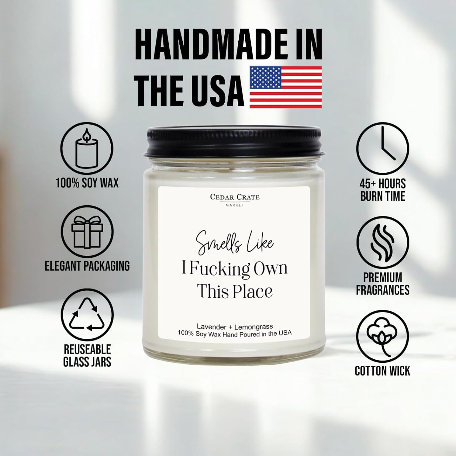 Housewarming Gifts New Home – Funny New Homeowner Candle For Women & Men, First Apartment Essentials, Closing Gift For Home Buyers – Lavender + Lemongrass Soy Candle, Made In Usa