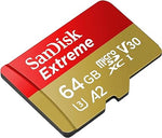 64GB Extreme microSDXC, 160MB/s, U3, V30, 4K, A2, C10, with Adapter