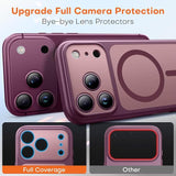 Premium Burgundy Magnetic Case for iPhone 18 Pro Compatible with MagSafe Shockproof Protective Cover