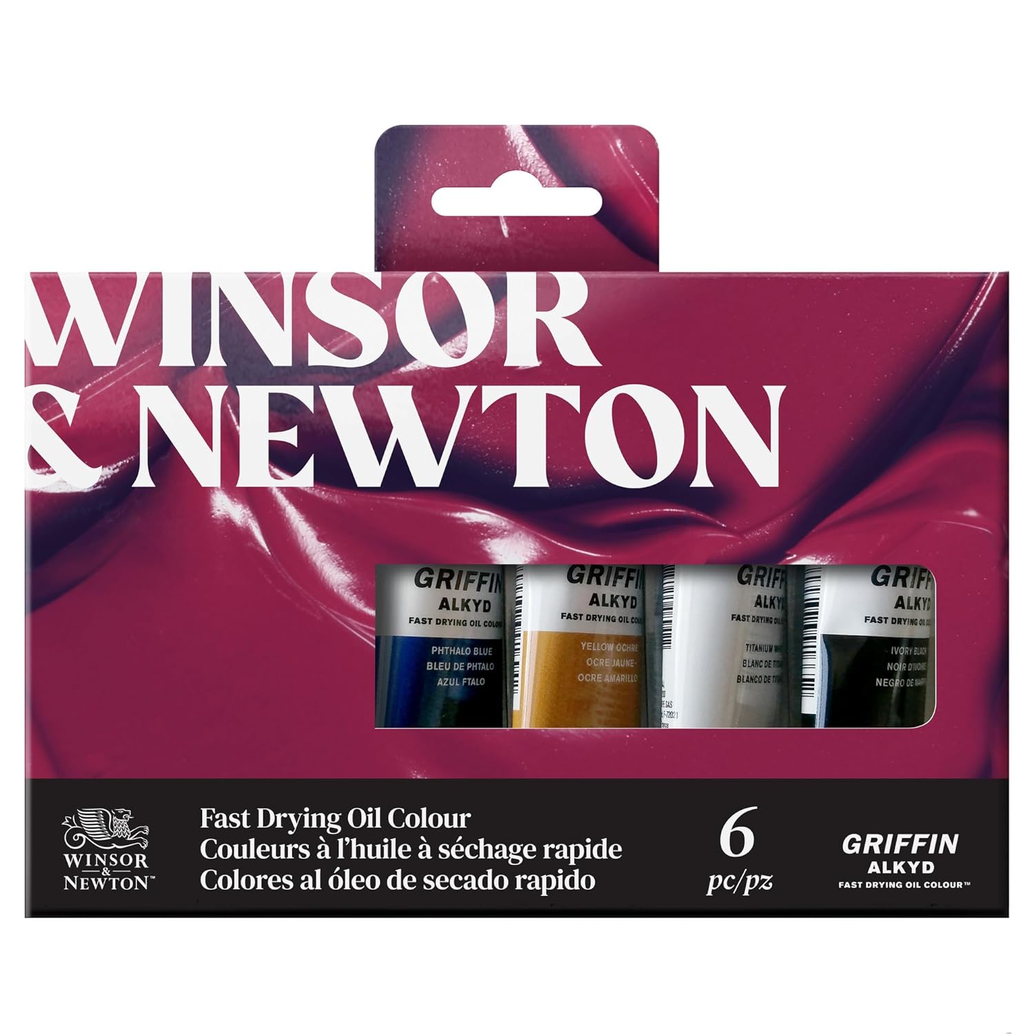Winsor & Newton Griffin Alkyd Fast Drying Oil Paint, Beginners Set, 6 x 37ml Tubes