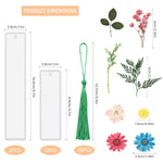 20Pcs Bookmark Resin Mold Set, 10Pcs Bookmark Epoxy Casting Molds, 10Pcs Tassels And 1 Pack Of Dried Flowers For Diy Bookmark Making