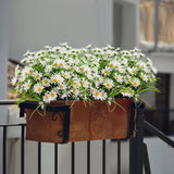 4 Bundles Artificial Silk Daisy Flowers Fake Daisies Plastics Plants Flower Faux Wildflowers Outdoor Uv Resistant For Home Decor Indoor Outside Porch Patio Garden Planters Decoration (White)
