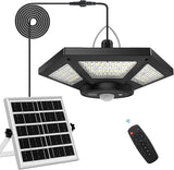 Solar Shed Light Indoor Outdoor 360 Degree Waterproof Motion Sensor Remote Garage Barn Light