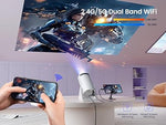 S27 Mini Projector, 1080P Support, WiFi/Bluetooth, 270° Stand, Auto Keystone