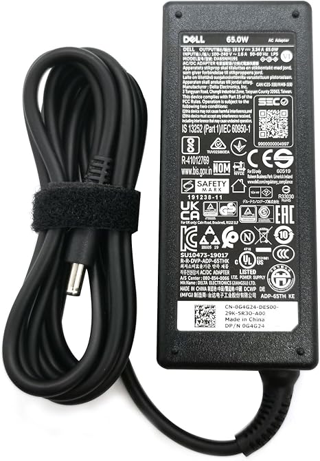 Dell 65W Laptop Charger 4.5mm Tip AC Adapter Black for Latitude 3320 3330 3340 3420 3430 3440 3450 3520 3530 3540 DA65NM191 Power Supply