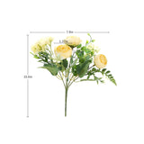 Artificial Flowers Fake Peony Silk Mini Plastic Bridal Flowers For Diy Wedding Bouquets Home Decorations 4 Packs(Light Yellow)