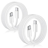 2 Pack USB C to USB C Fast Charging Cable 60W 3FT Woven Type C Charger for iPhone 17 16 15 iPad MacBook Samsung