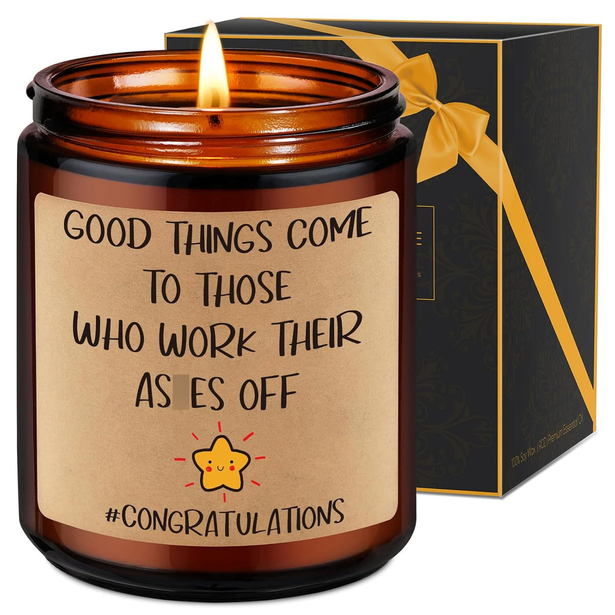Congratulations Candles, Congrats, New Job Promotion Gifts For Women Men, Friend, Coworker, Work Bestie, Funny New Business Owner Congrats Gifts, Congratulations On Your Promotion