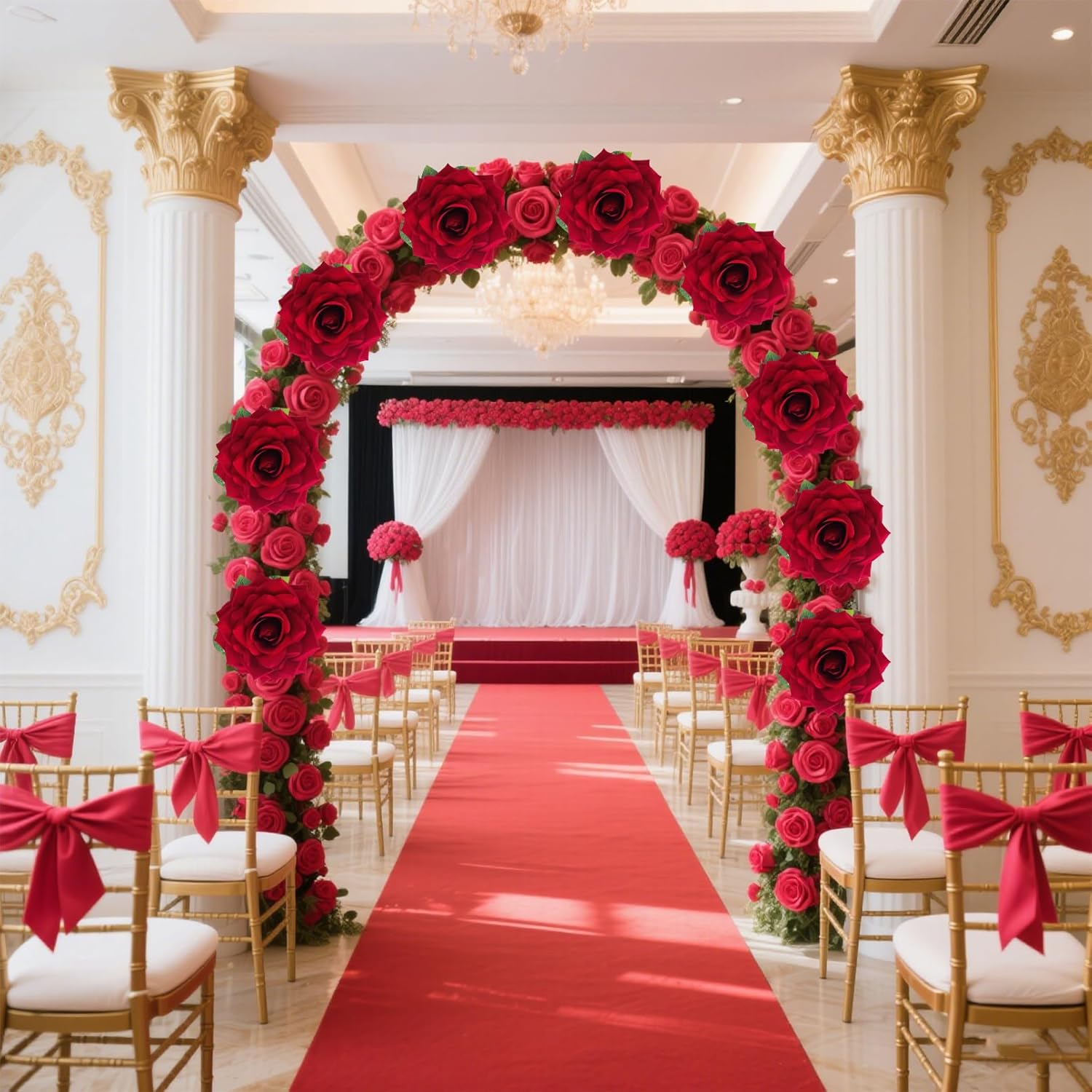 1Pcs 45-Inch Giant Red Rose For Decorative, Wedding Window Display Background Decoration Rose, Valentine'S Day (Red 1)