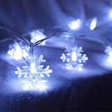 Christmas Snowflake String Lights, 20 Ft 40 Led Battery Operated Fairy Lights With Remote, 8 Modes Timer Hanging Decor F