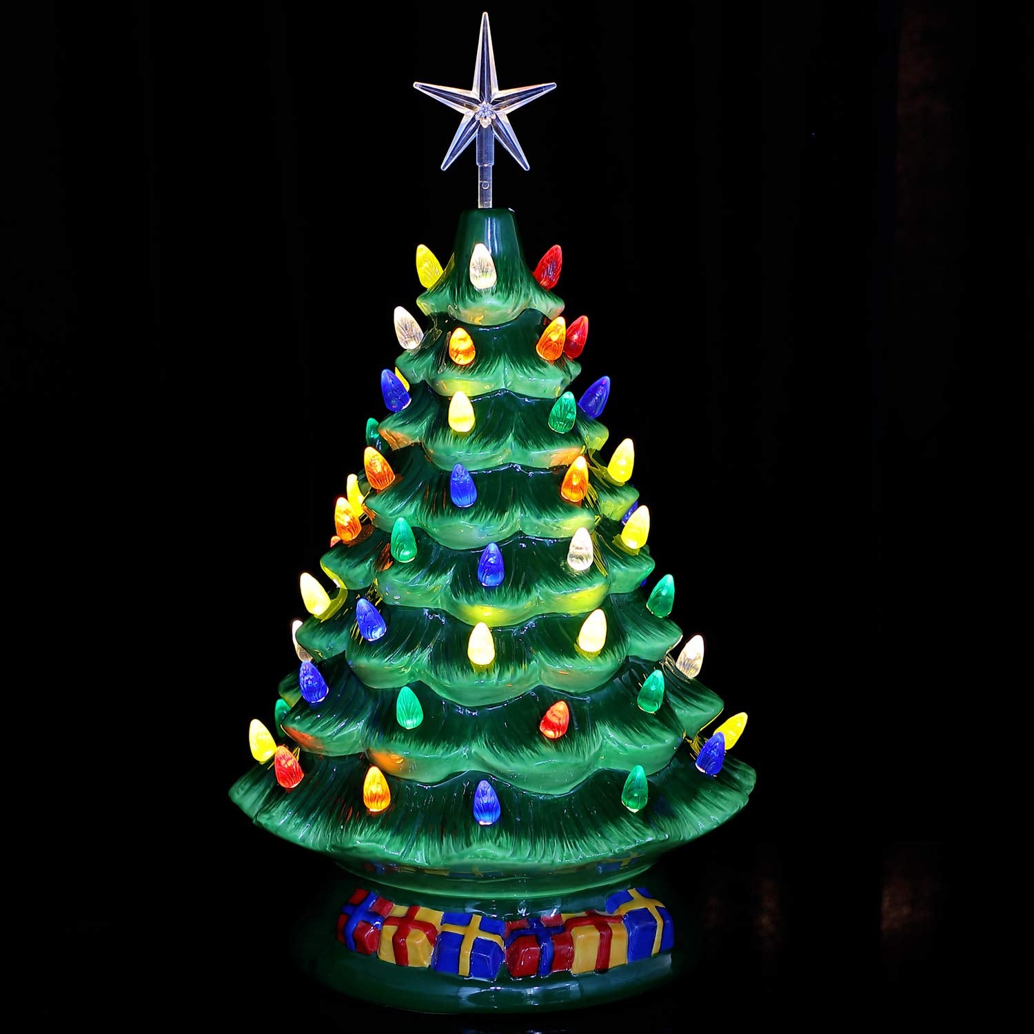 150 Pieces Ceramic Christmas Tree Replacement Lights, Multi Color Medium Plastic Light Up Twist/Bulbs And 1 Piece Cerami