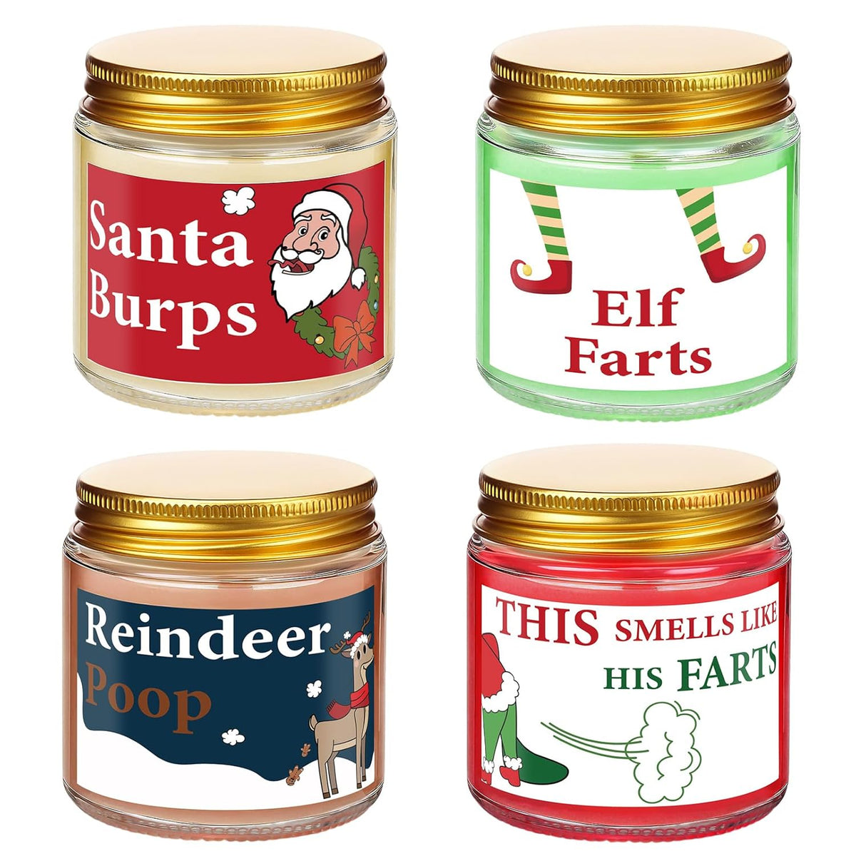 4 Pack Christmas Scented Candle, 3.5 Oz Handmade Winter Candles Mini Christmas Candle Set Soy Fir Wax Holiday Candles For Women Xmas Winter Holiday Gift