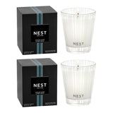 Scented Classic Candle Duo, Ocean Mist & Sea Salt - 8.1 Oz, Pack Of 2 - Up To 60-Hour Burn Time Each - Reusable Glass Vessel