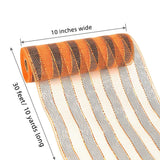 Mesh Ribbon,Decorative Mesh Ribbon Rolls,Fabric Mesh For Mesh Wreath Supplies For Diy Christmas,Halloween Project Wreaths Party Decorations Wrapping Craft,10 Inch X 30 Feet (Orange And Black)