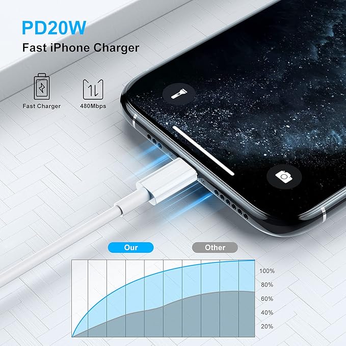 10FT USB C to Lightning Cable MFi Certified Long iPhone Fast Charging Cord
